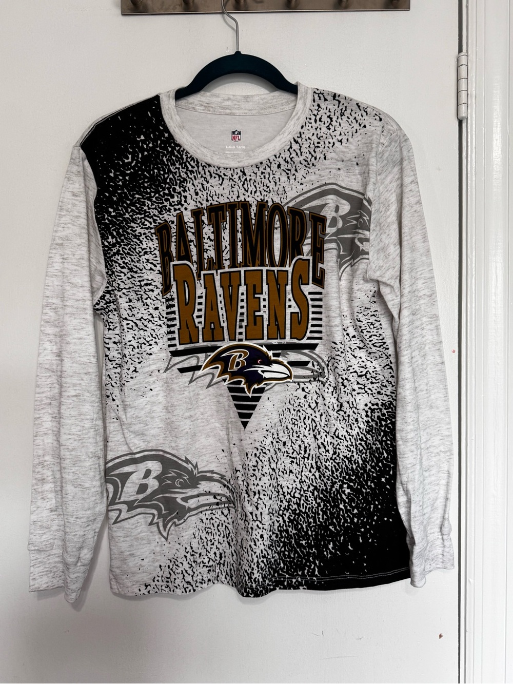 NFL Baltimore Ravens Long-Sleeve Tee in Gray, Black, Gold